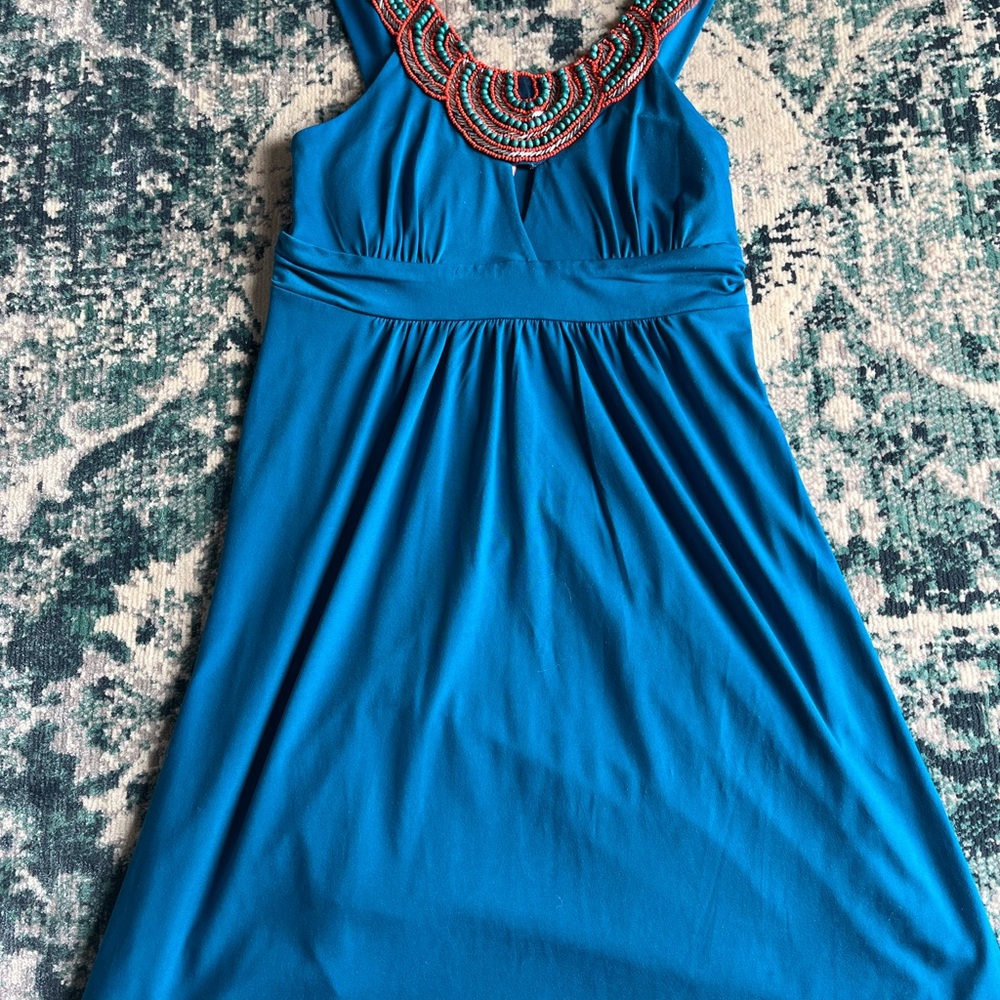 Blue boho dress